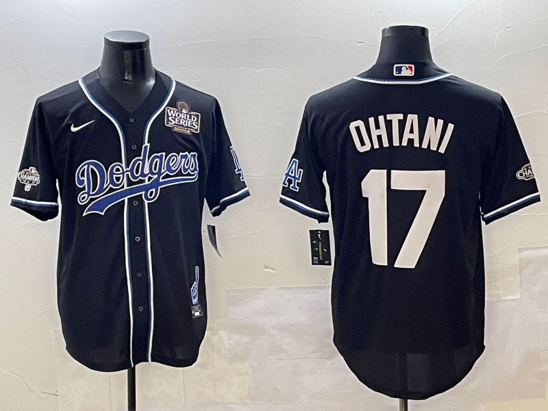 Men Los Angeles Dodgers #17 Ohtani Black Fashion Game 2025 Nike MLB Jersey style 3061